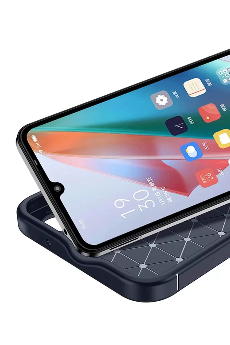 Newface Oppo A60 Kılıf Auto Focus Karbon Kapak - Lacivert