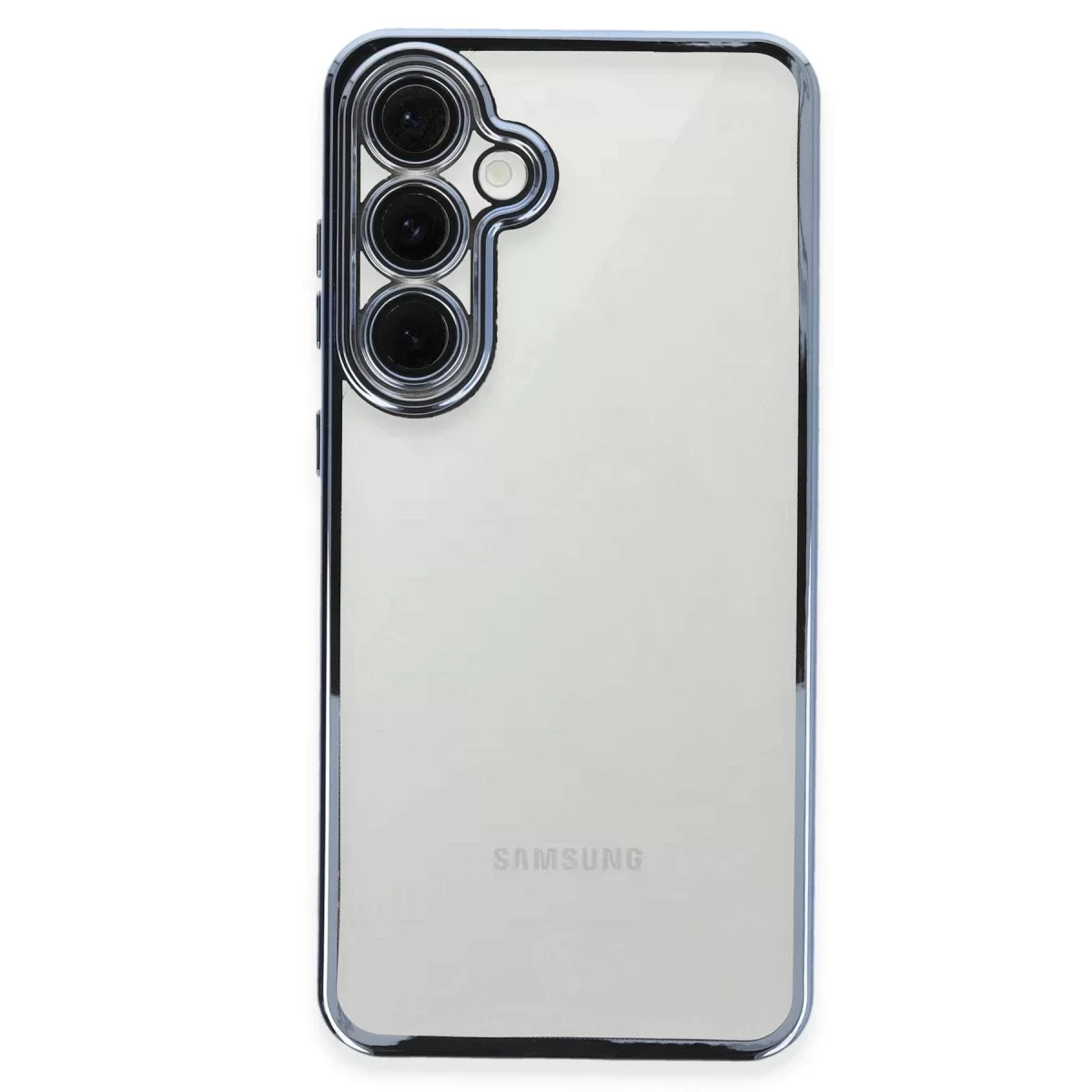 Newface Samsung Galaxy S24 FE Kılıf Razer Lensli Silikon - Lacivert