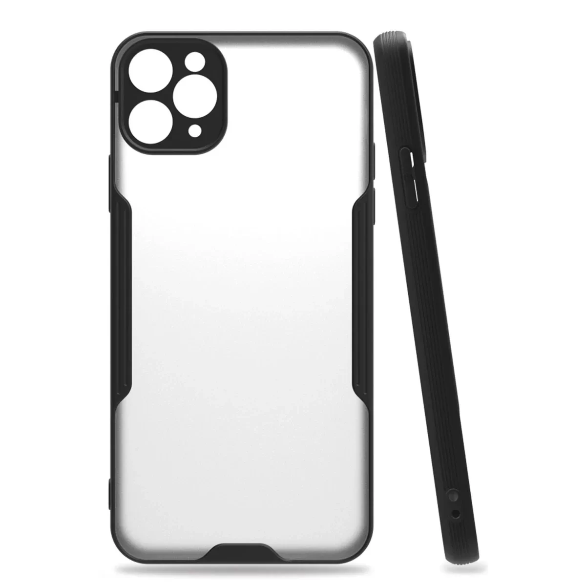 Newface Apple iPhone 11 Pro Max Kılıf Platin Silikon - Siyah