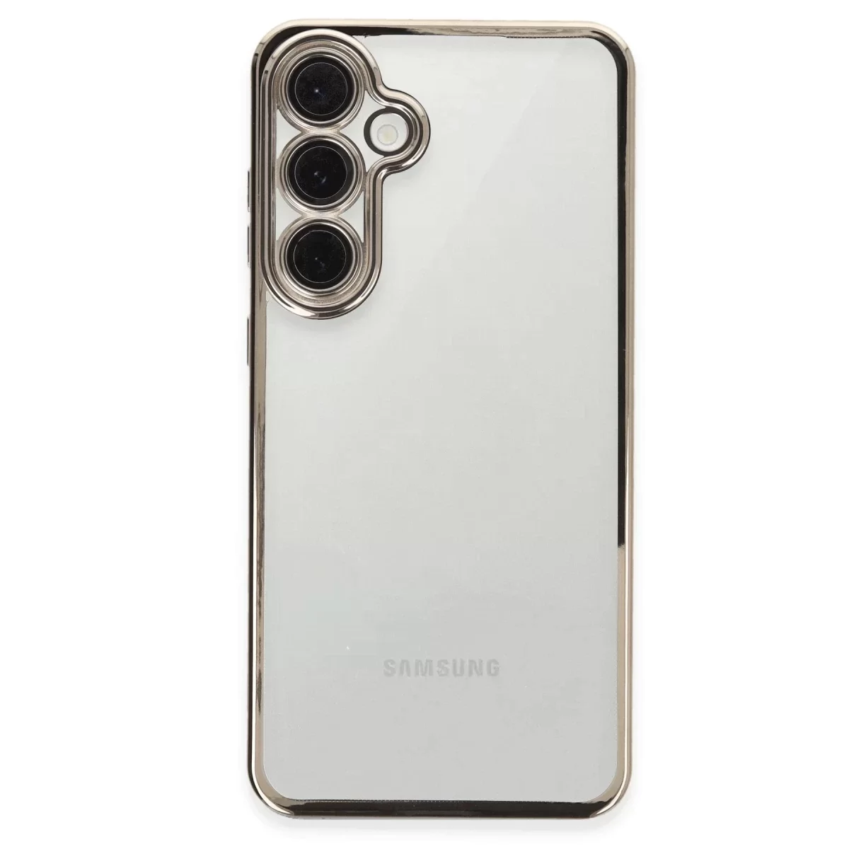 Newface Samsung Galaxy S24 FE Kılıf Razer Lensli Silikon - Titanyum Gri