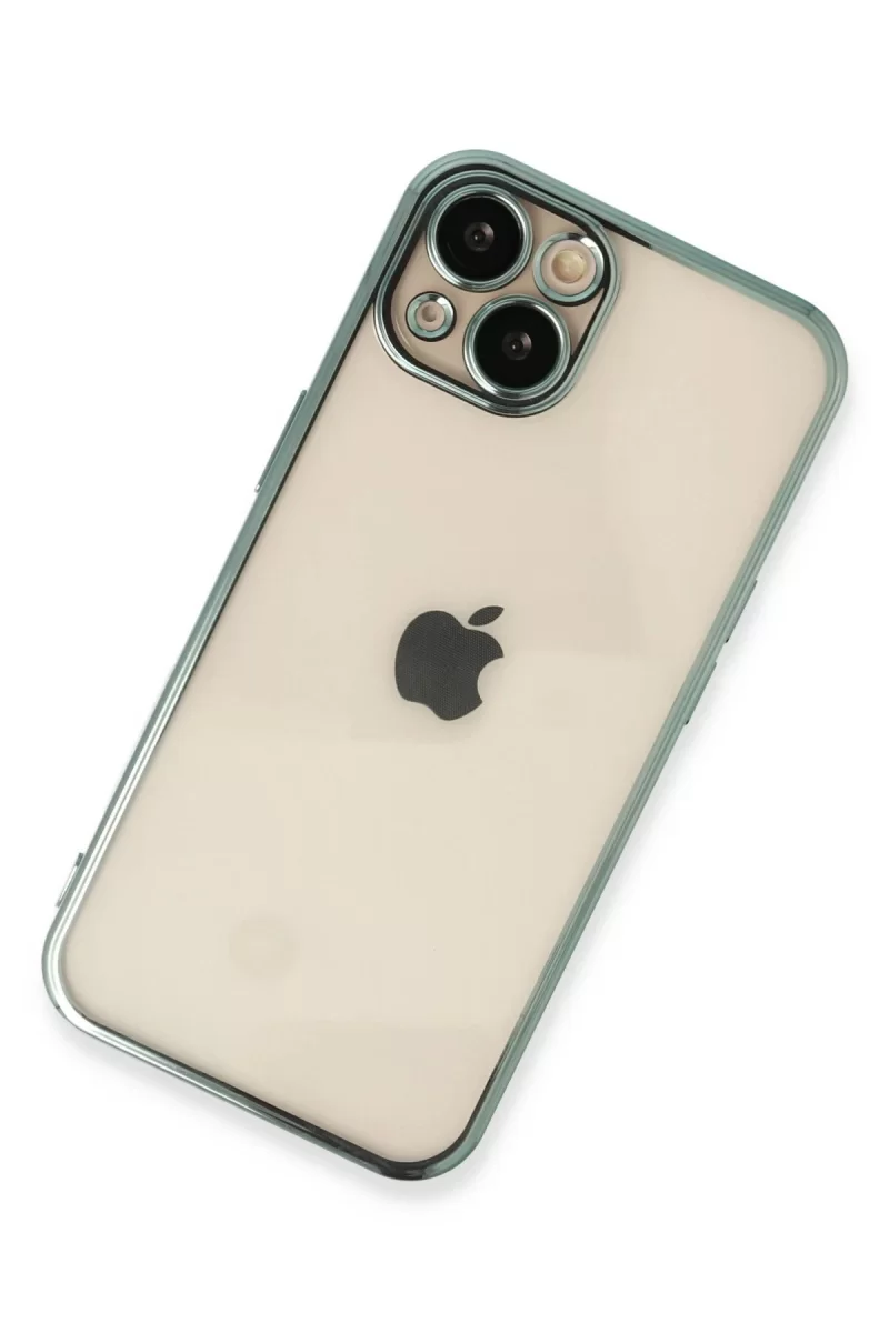 Newface Apple iPhone 13 Kılıf Razer Lensli Silikon - Yeşil