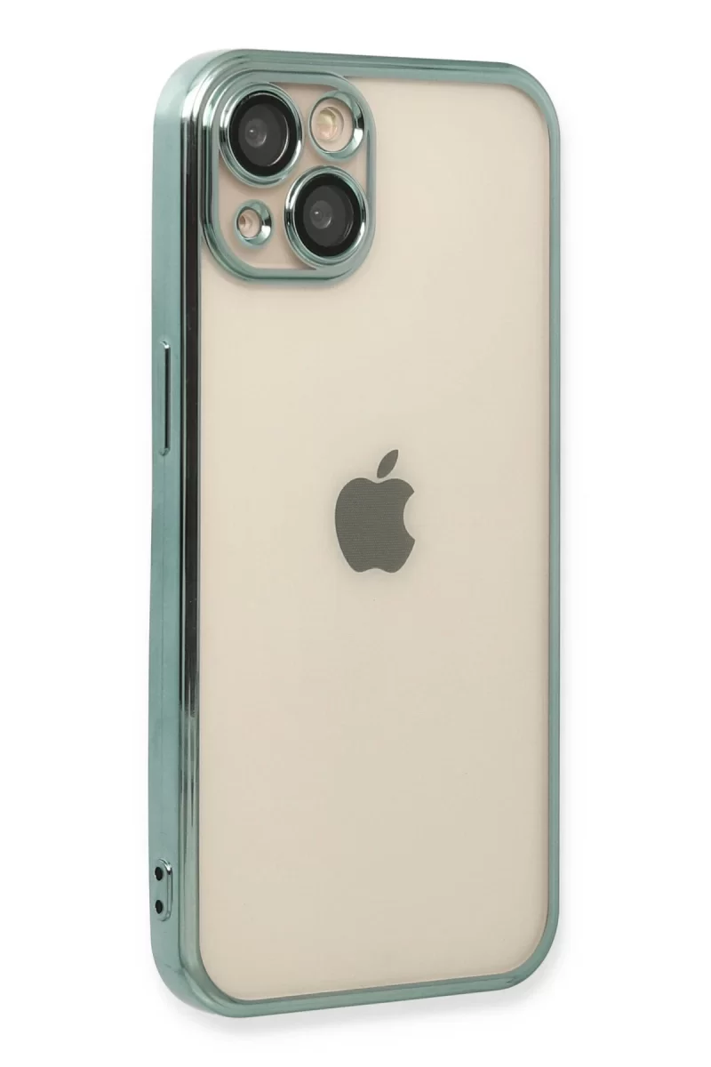 Newface Apple iPhone 13 Kılıf Razer Lensli Silikon - Yeşil