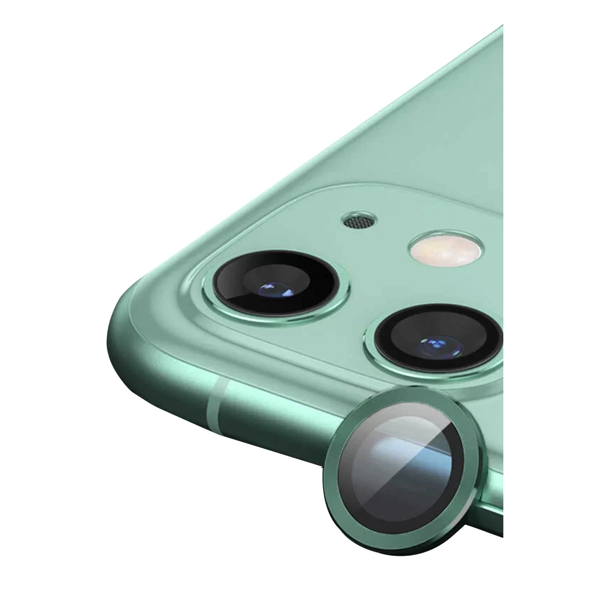 Newface Apple iPhone 12 Mini Raze Metal Kamera Lens - Yeşil