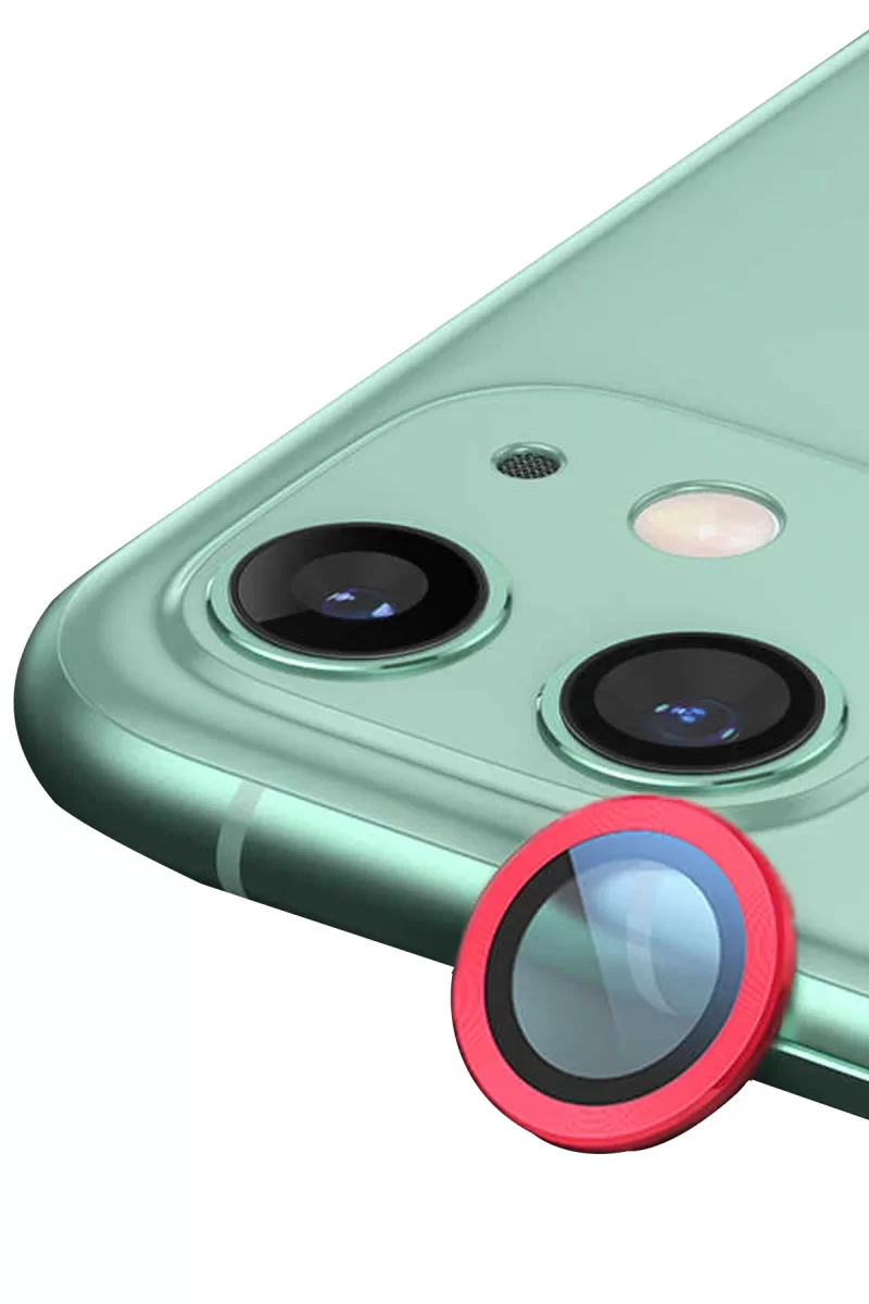 Newface Apple iPhone 12 Mini Raze Metal Kamera Lens - Kırmızı