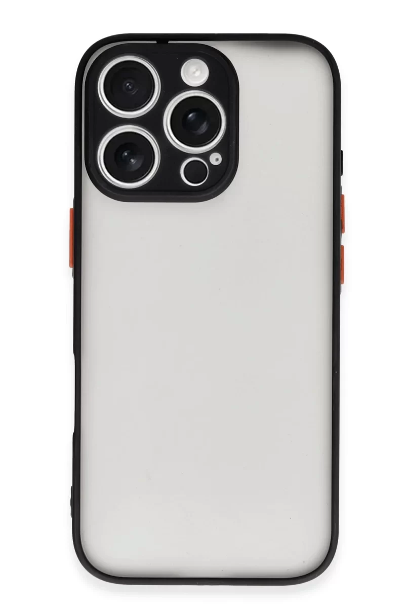 Newface Apple iPhone 16 Pro Max Kılıf Montreal Silikon Kapak - Siyah
