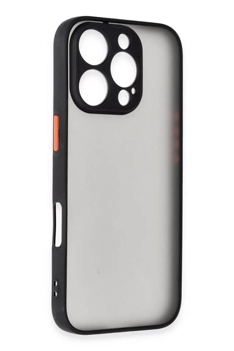 Newface Apple iPhone 16 Pro Max Kılıf Montreal Silikon Kapak - Siyah