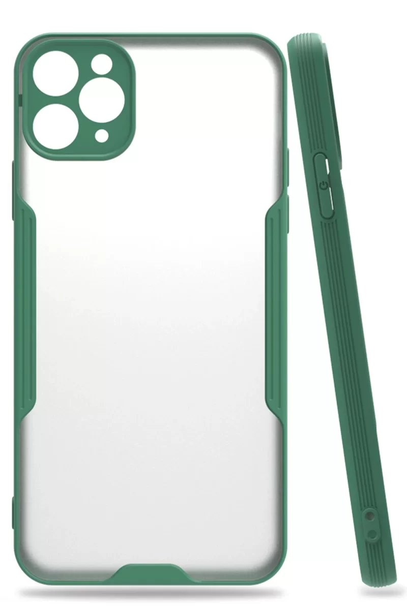 Newface Apple iPhone 11 Pro Max Kılıf Platin Silikon - Yeşil