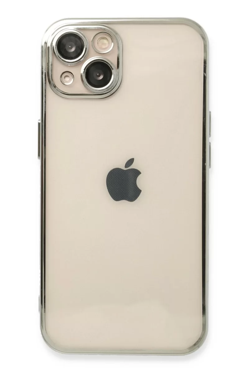 Newface Apple iPhone 13 Kılıf Razer Lensli Silikon - Gümüş