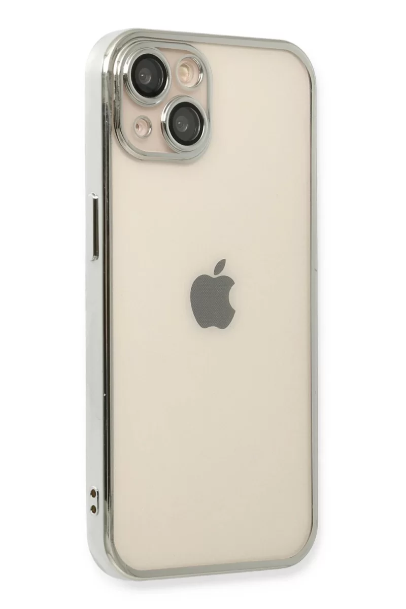 Newface Apple iPhone 13 Kılıf Razer Lensli Silikon - Gümüş