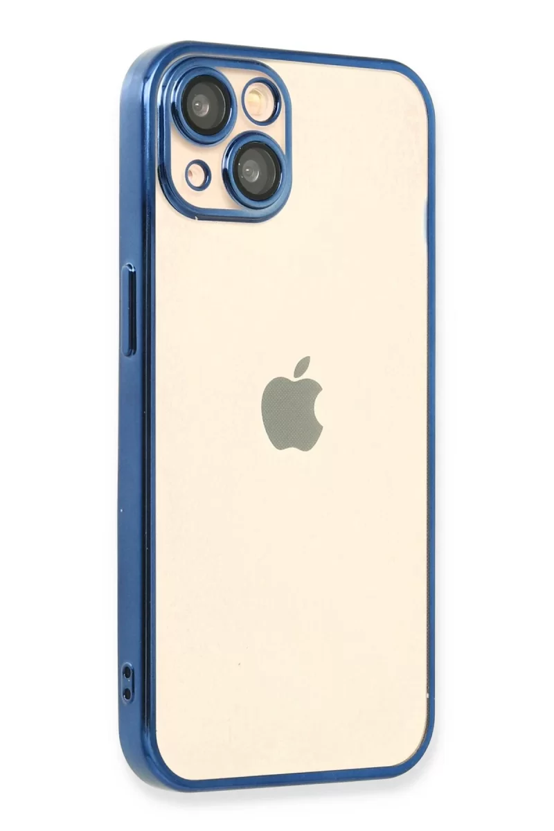 Newface Apple iPhone 13 Kılıf Razer Lensli Silikon - Açık Mavi
