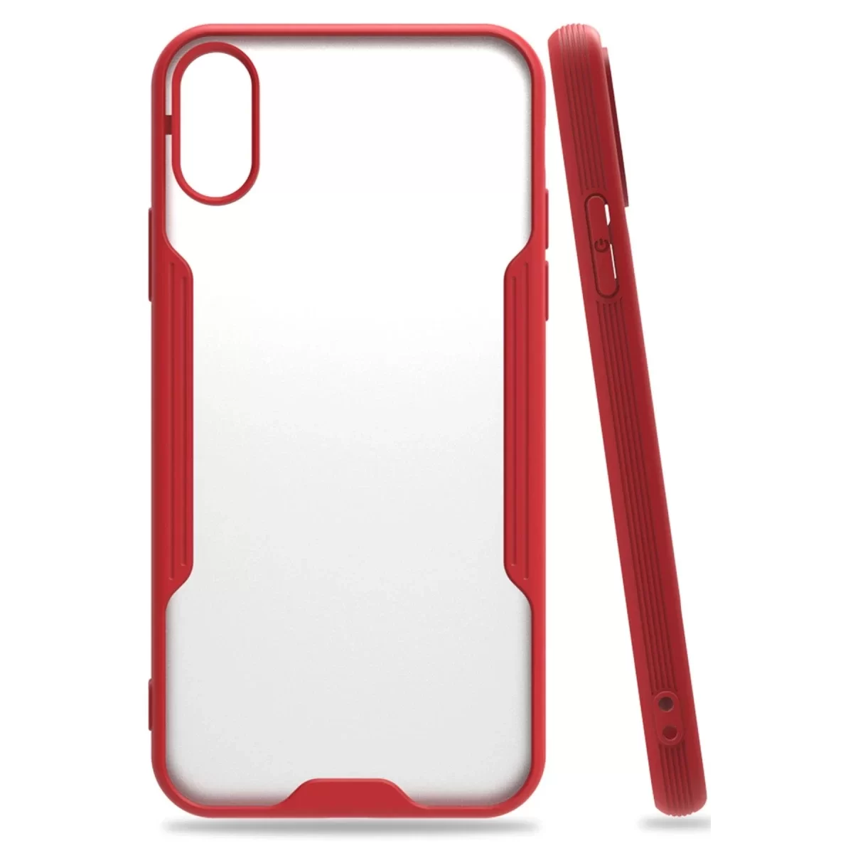 Newface Apple iPhone X Kılıf Platin Silikon - Kırmızı