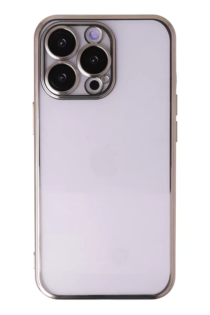 Newface Apple iPhone 13 Pro Kılıf Razer Lensli Silikon - Gold
