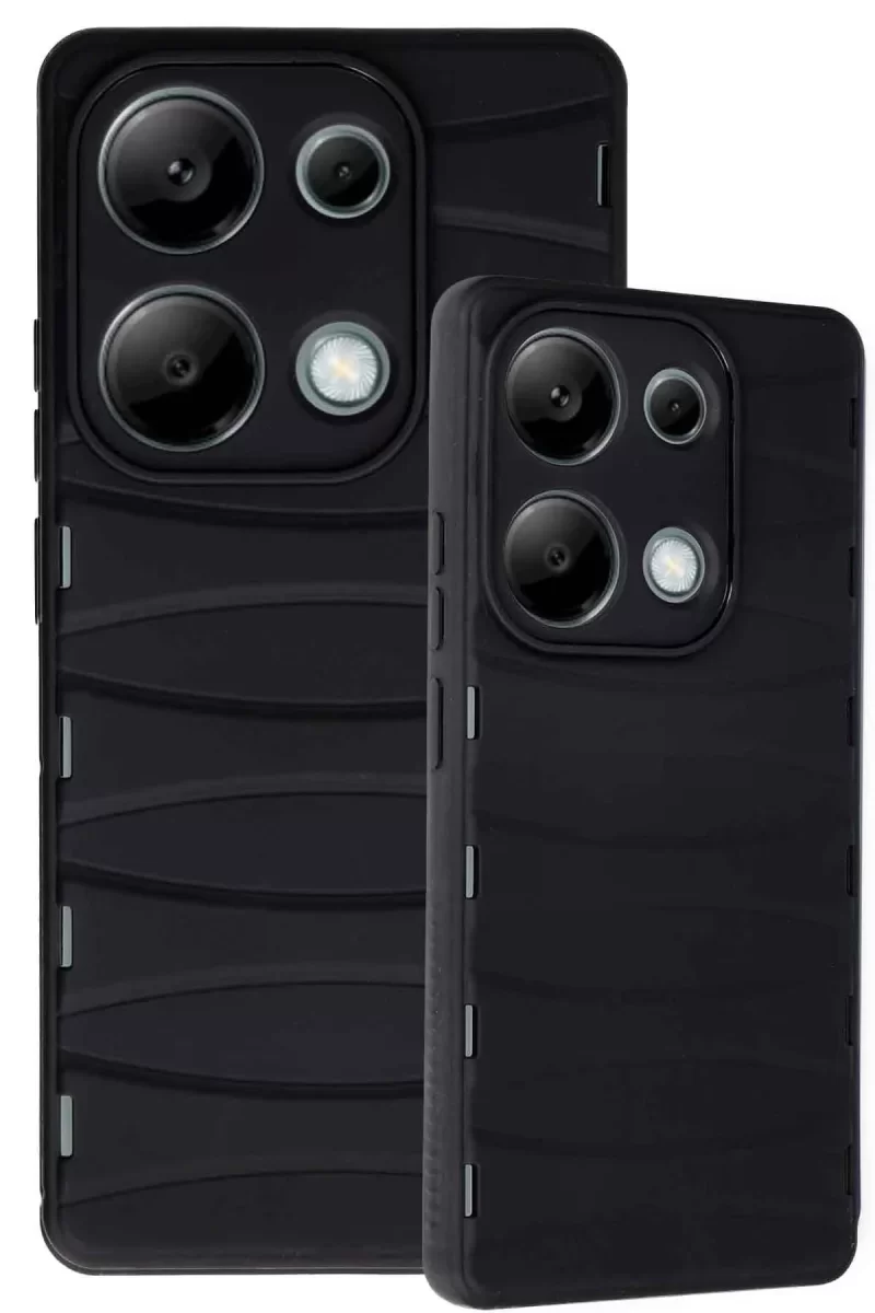 Newface Xiaomi Redmi Note 13 Pro 4G Kılıf Bibercas Silikon Kapak - Siyah