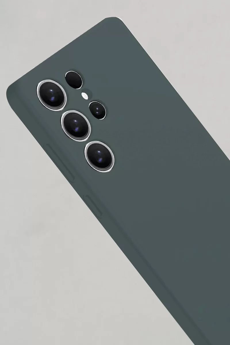 Newface Samsung Galaxy S25 Ultra Kılıf Nano içi Kadife Silikon - Koyu Yeşil