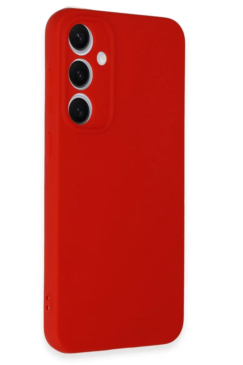 Newface Samsung Galaxy S24 FE Kılıf Nano içi Kadife Silikon - Kırmızı