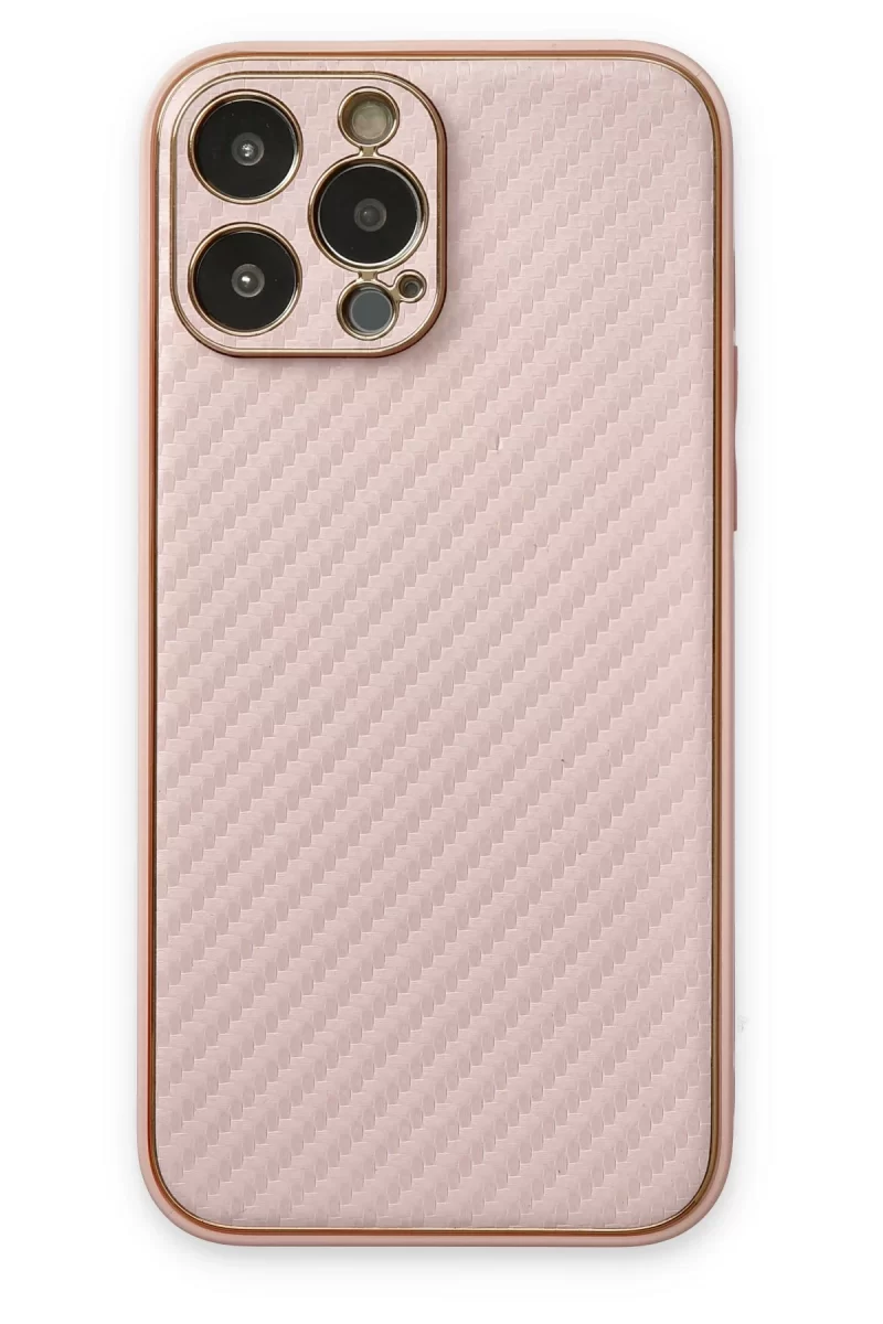Newface Apple iPhone 13 Pro Kılıf Coco Karbon Silikon - Pembe