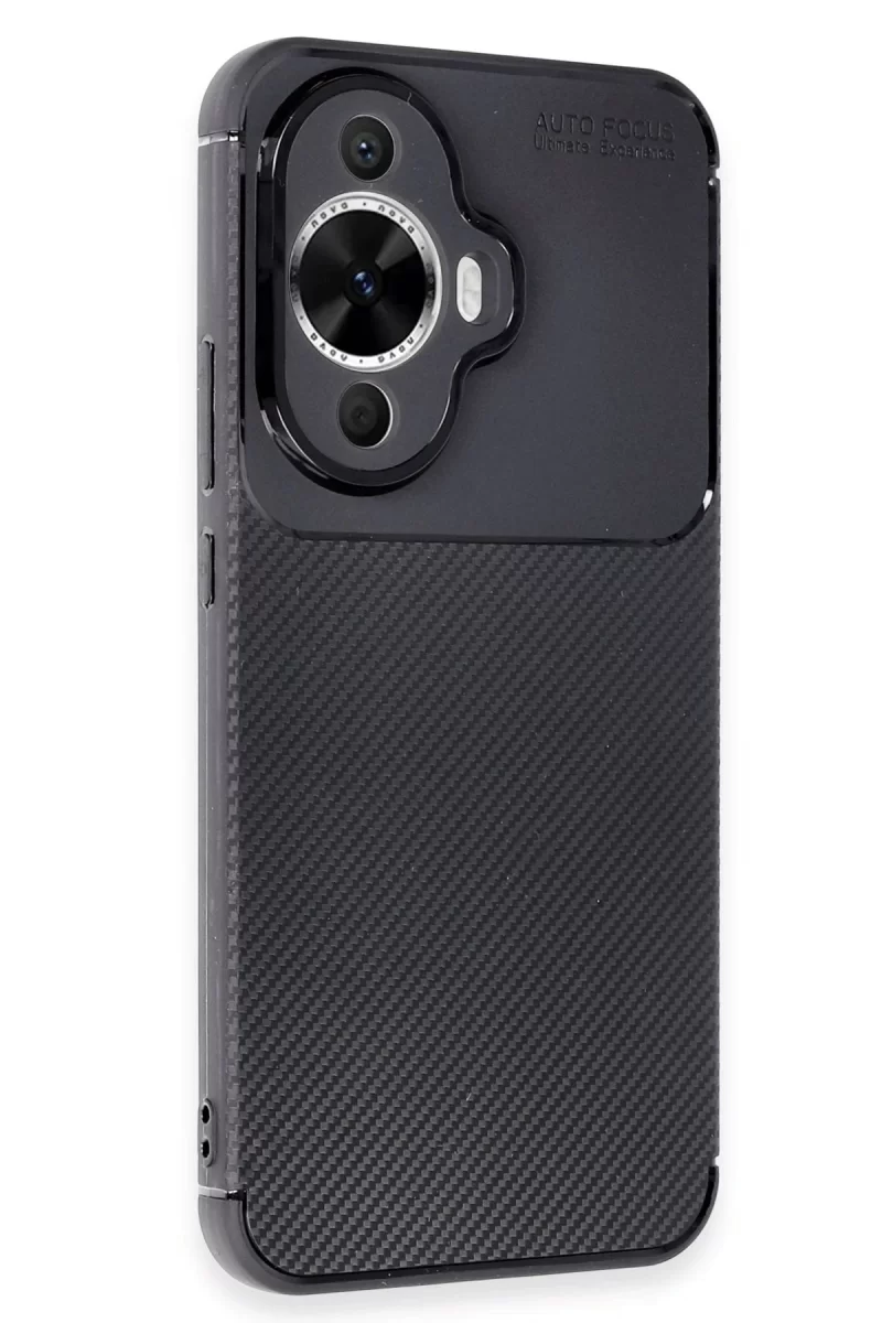 Newface Huawei Nova 12S Kılıf Auto Focus Karbon Kapak - Siyah