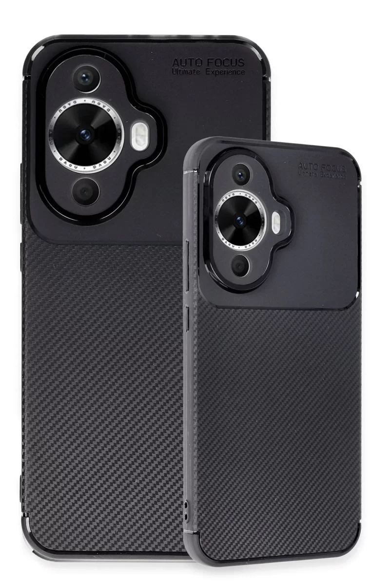 Newface Huawei Nova 12S Kılıf Auto Focus Karbon Kapak - Siyah