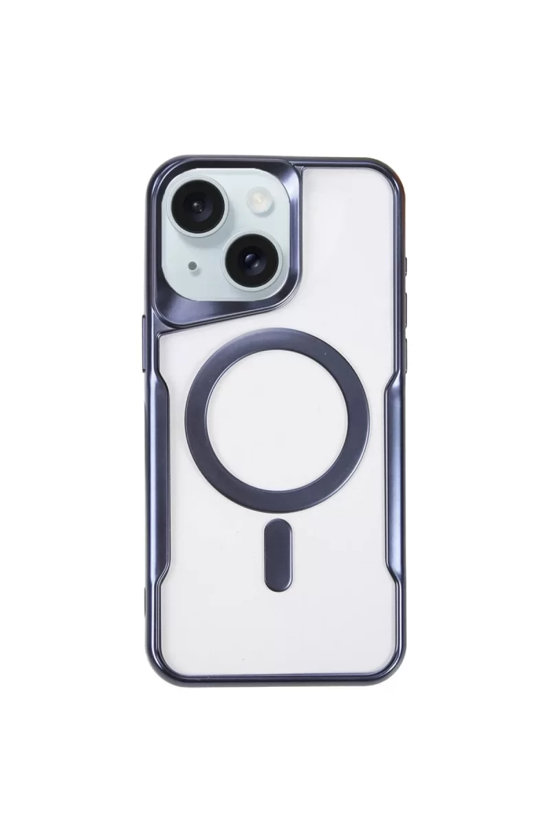 Newface Apple iPhone 15 Plus Kılıf Boyi Magsafe Silikon Kapak - Lacivert