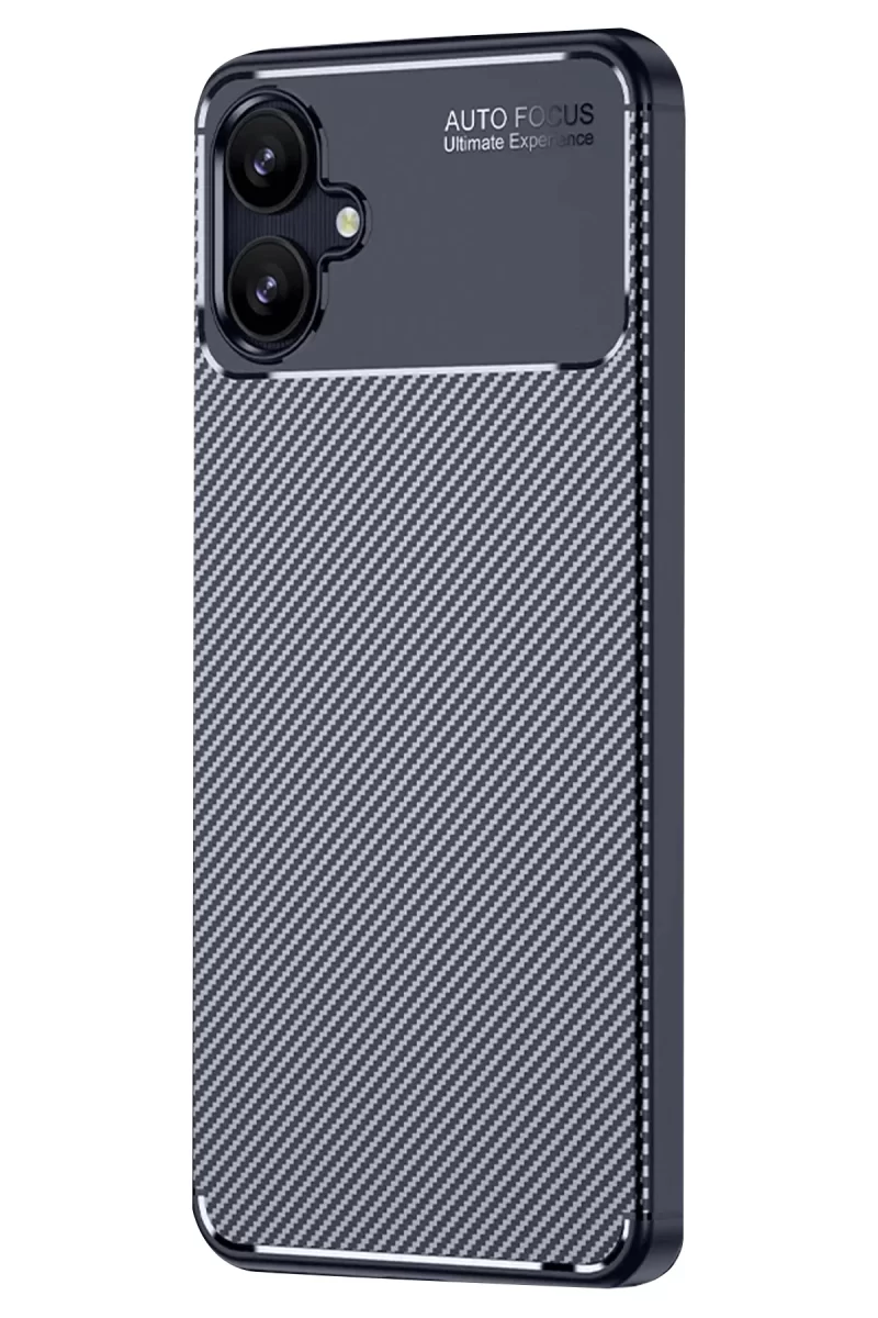 Newface Samsung Galaxy A06 Kılıf Auto Focus Karbon Kapak - Lacivert