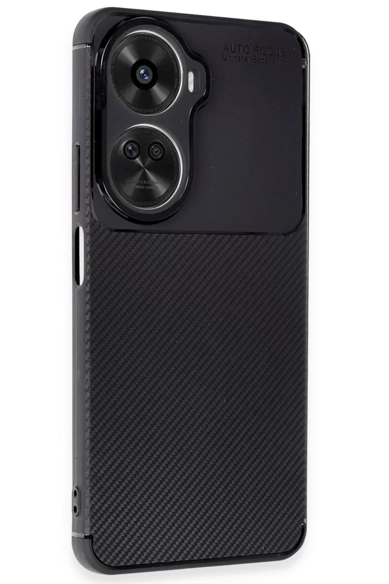 Newface Huawei Nova 12 SE Kılıf Auto Focus Karbon Kapak - Siyah