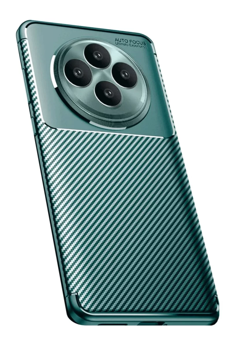 Newface Oppo Reno 11 FS Kılıf Auto Focus Karbon Kapak - Koyu Yeşil