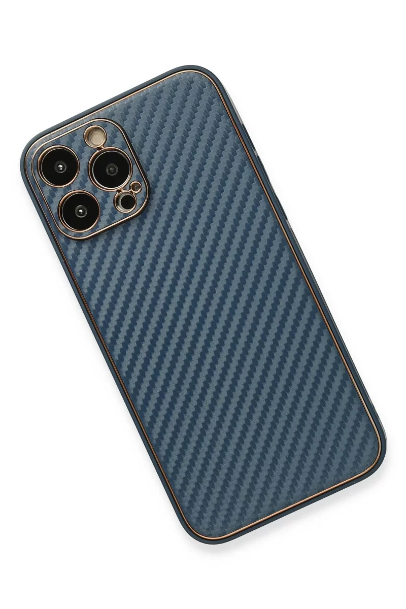 Newface Apple iPhone 13 Pro Kılıf Coco Karbon Silikon - Mavi