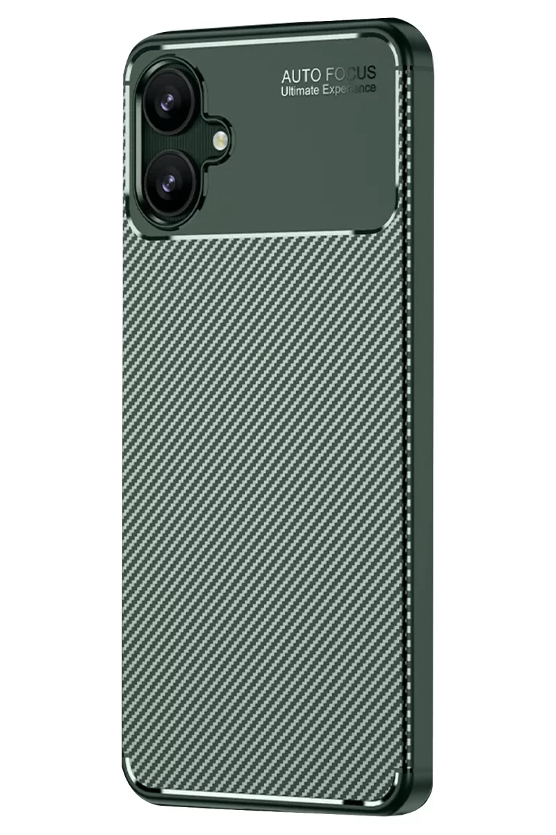 Newface Samsung Galaxy A06 Kılıf Auto Focus Karbon Kapak - Koyu Yeşil