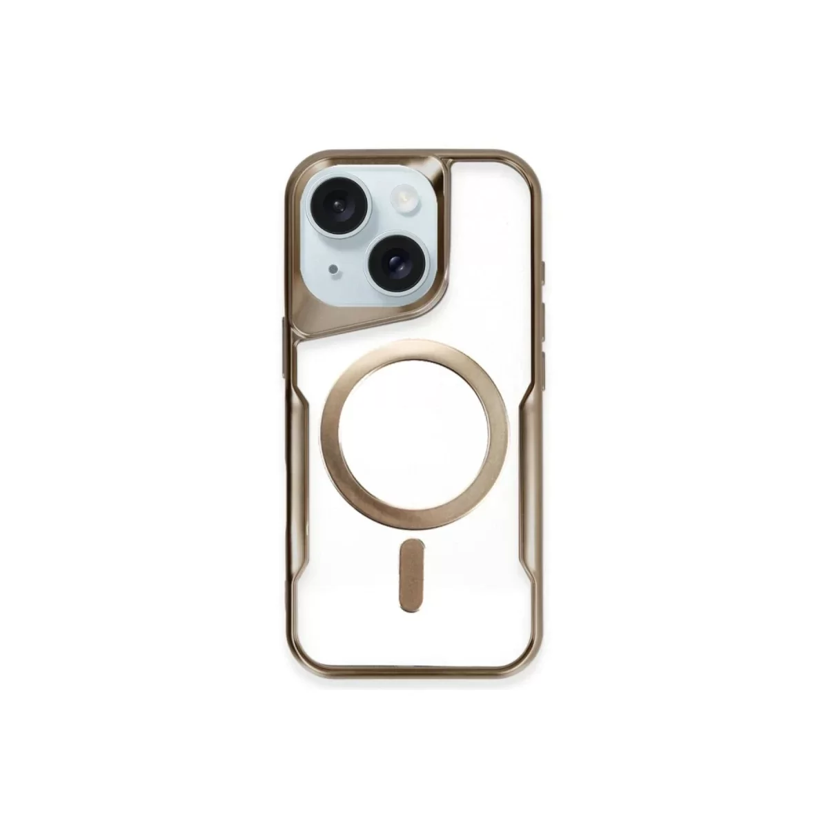 Newface Apple iPhone 15 Plus Kılıf Boyi Magsafe Silikon Kapak - Kahverengi