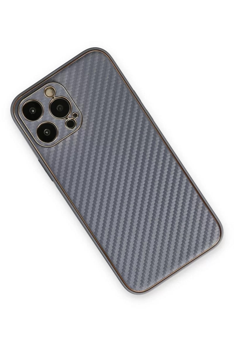 Newface Apple iPhone 13 Pro Kılıf Coco Karbon Silikon - Gri