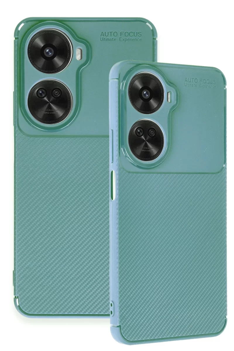 Newface Huawei Nova 12 SE Kılıf Auto Focus Karbon Kapak - Koyu Yeşil