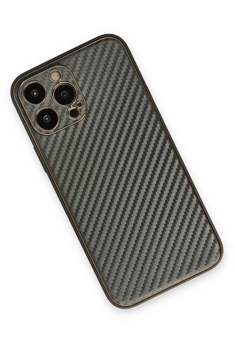 Newface Apple iPhone 13 Pro Kılıf Coco Karbon Silikon - Füme