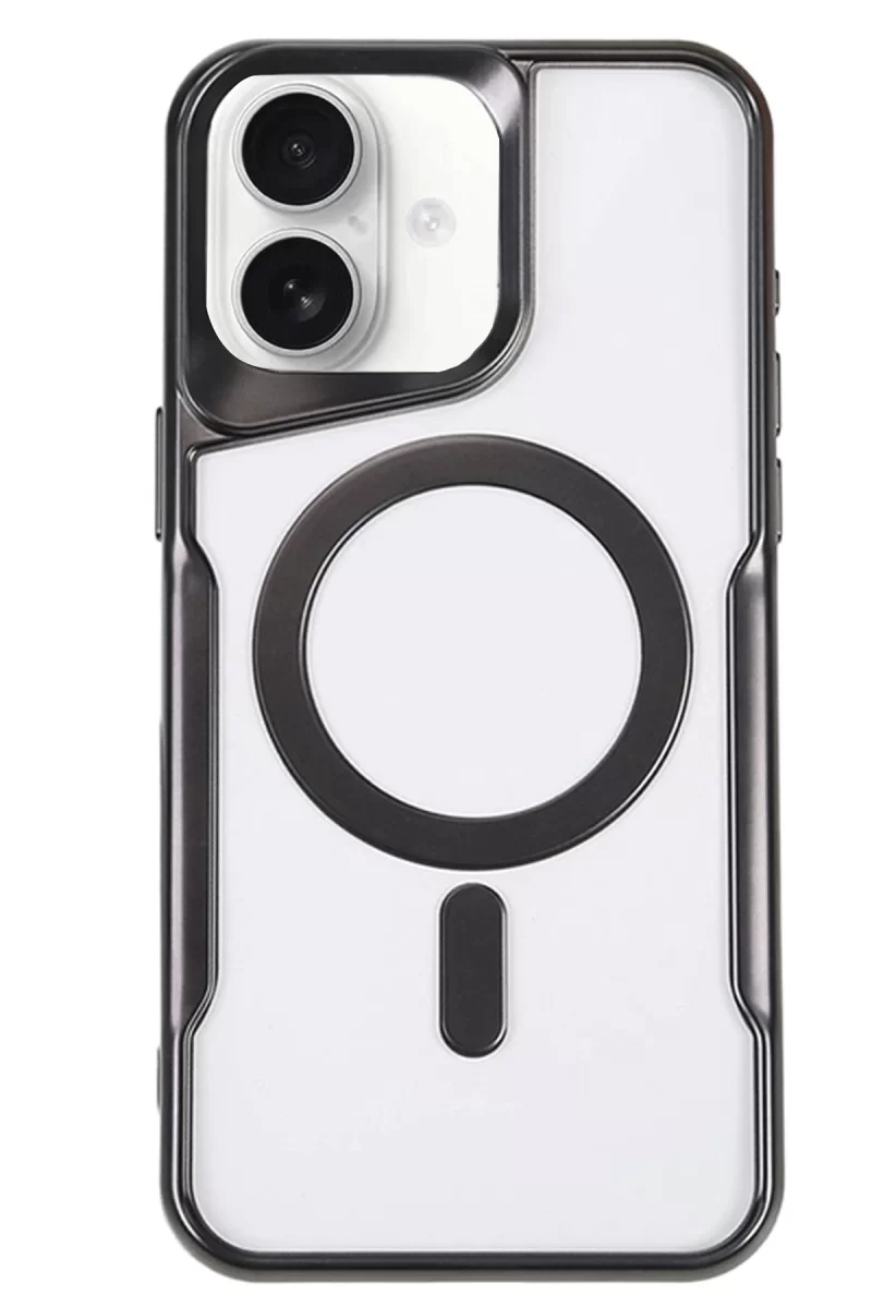 Newface Apple iPhone 16 Plus Kılıf Boyi Magsafe Silikon Kapak - Siyah