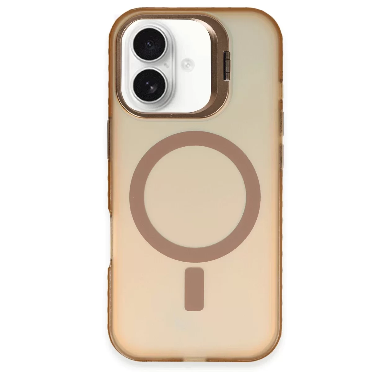 Newface Apple iPhone 16 Plus Kılıf Primera Magsafe Standlı Kapak - Gold