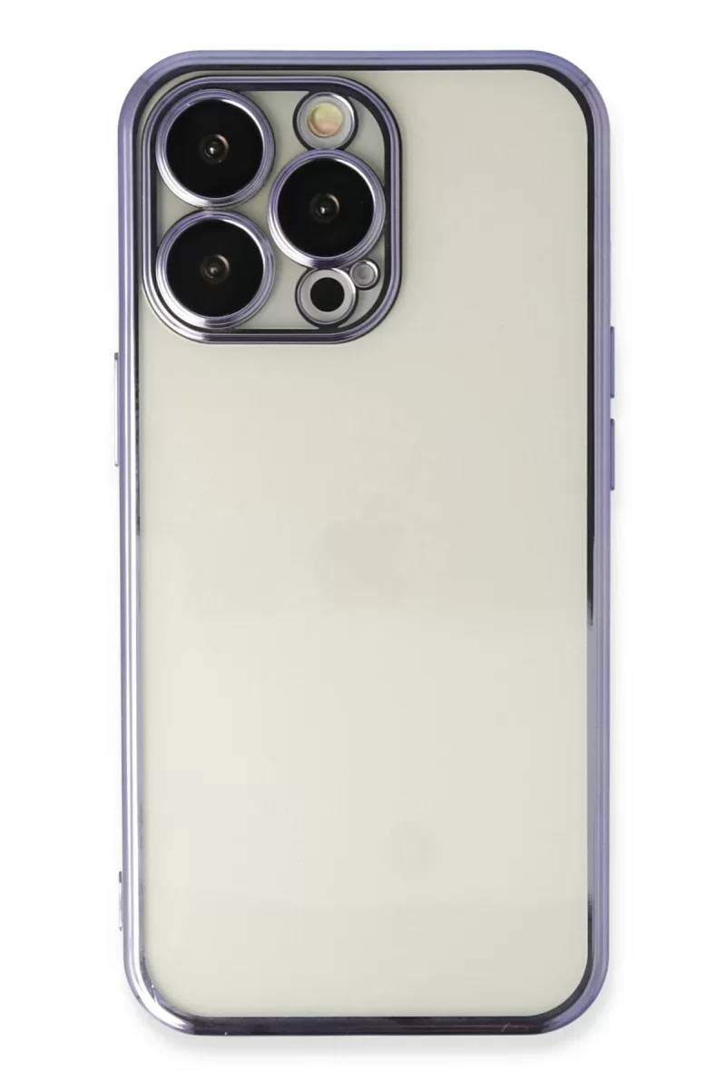 Newface Apple iPhone 13 Pro Max Kılıf Razer Lensli Silikon - Mor