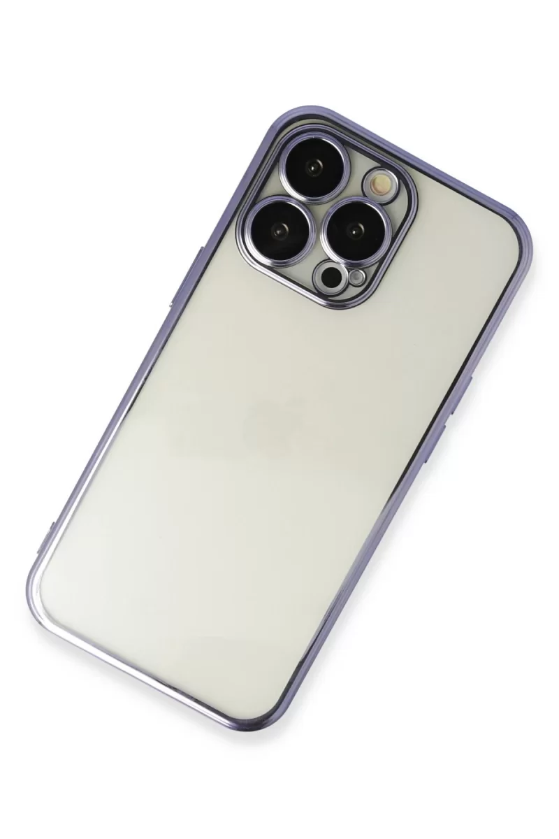 Newface Apple iPhone 13 Pro Max Kılıf Razer Lensli Silikon - Mor