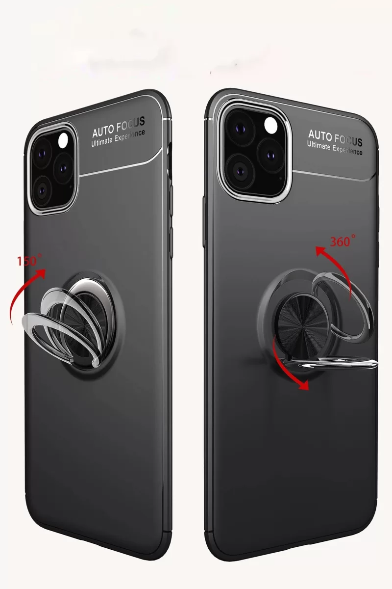 Newface Apple iPhone 11 Pro Kılıf Range Yüzüklü Silikon - Kırmızı