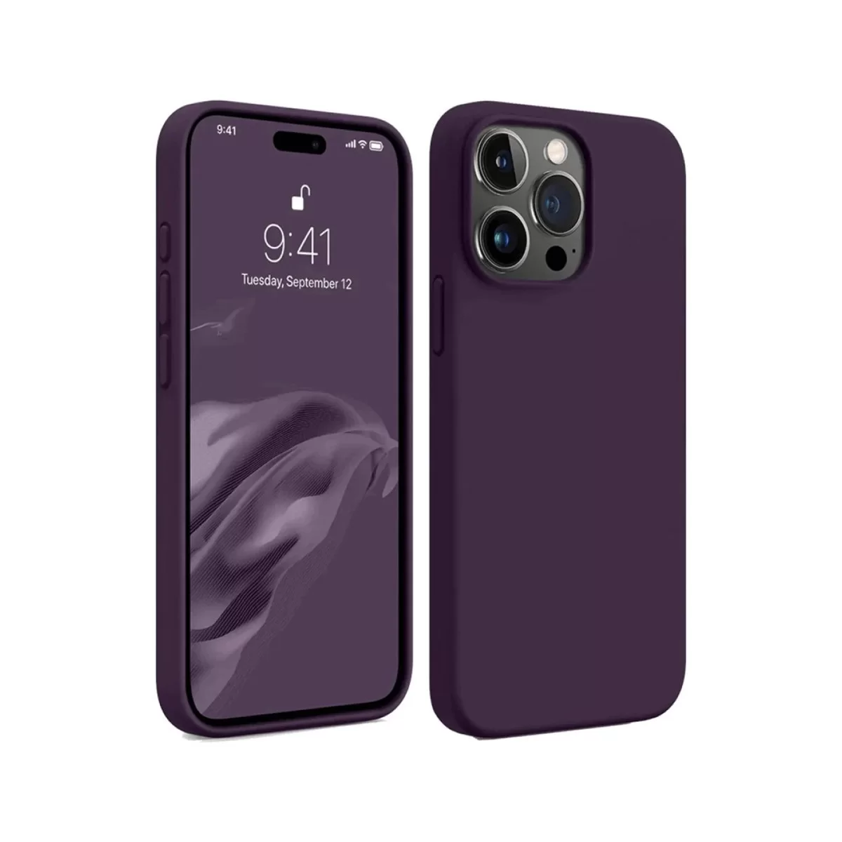Newface Apple iPhone 15 Pro Max Kılıf First Silikon - Mürdüm