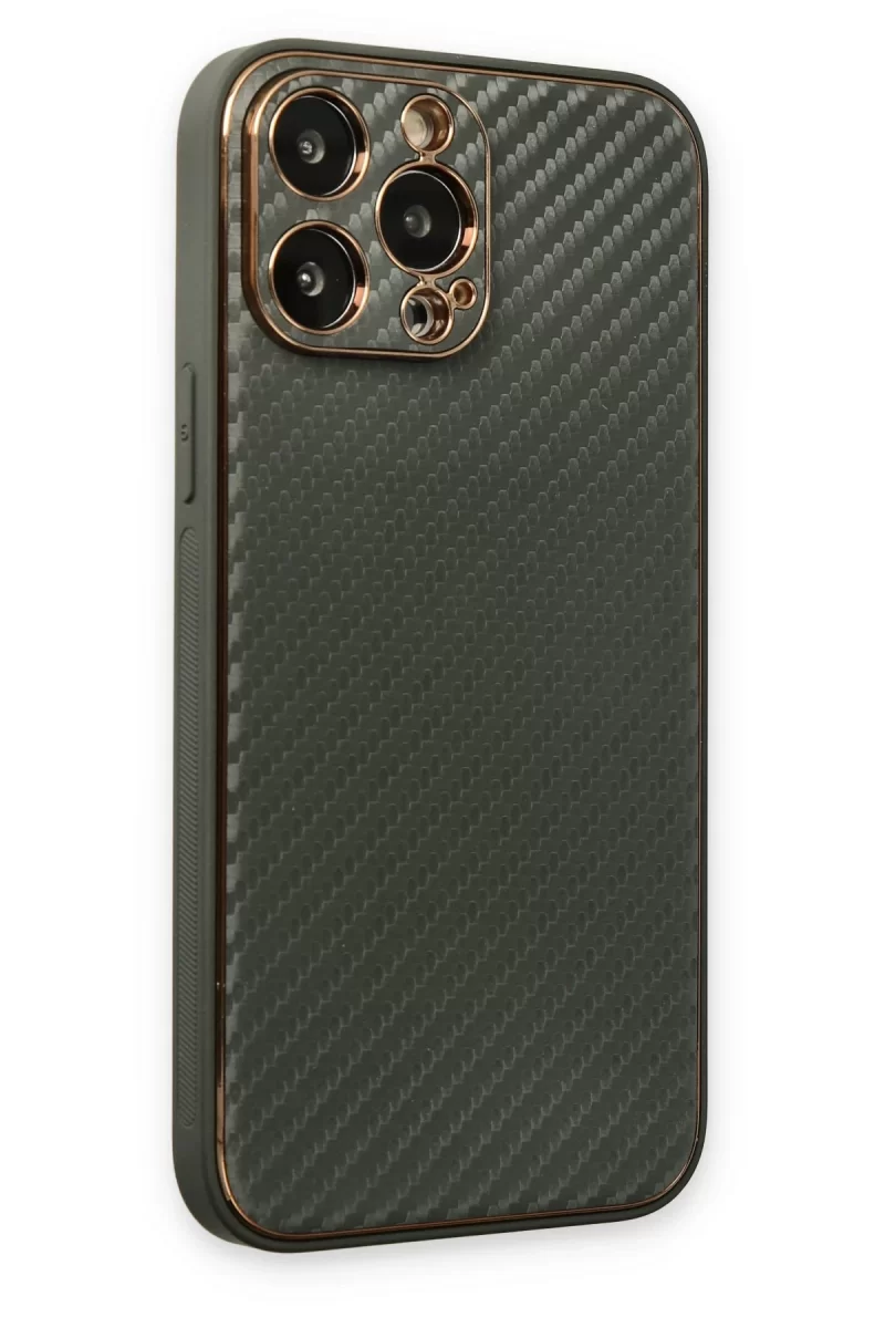 Newface Apple iPhone 13 Pro Max Kılıf Coco Karbon Silikon - Füme