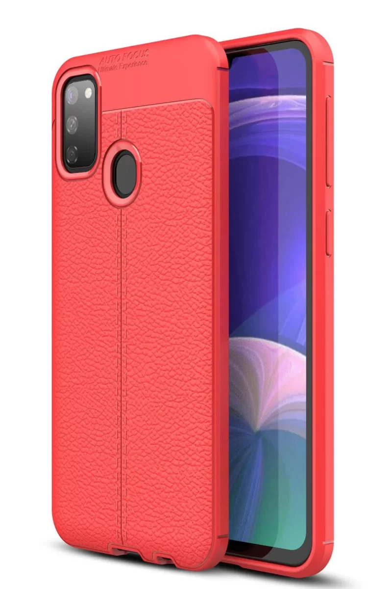 Newface Samsung Galaxy M30S Kılıf Auto Focus Kapak - Kırmızı