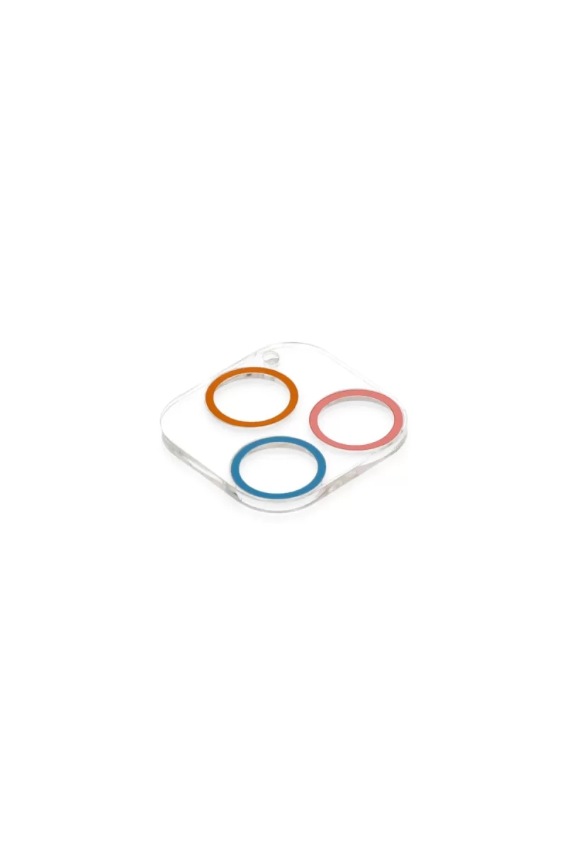 Newface Apple iPhone 13 Pro Max Renkli Kamera Lens Koruma Cam - Pembe-Mavi