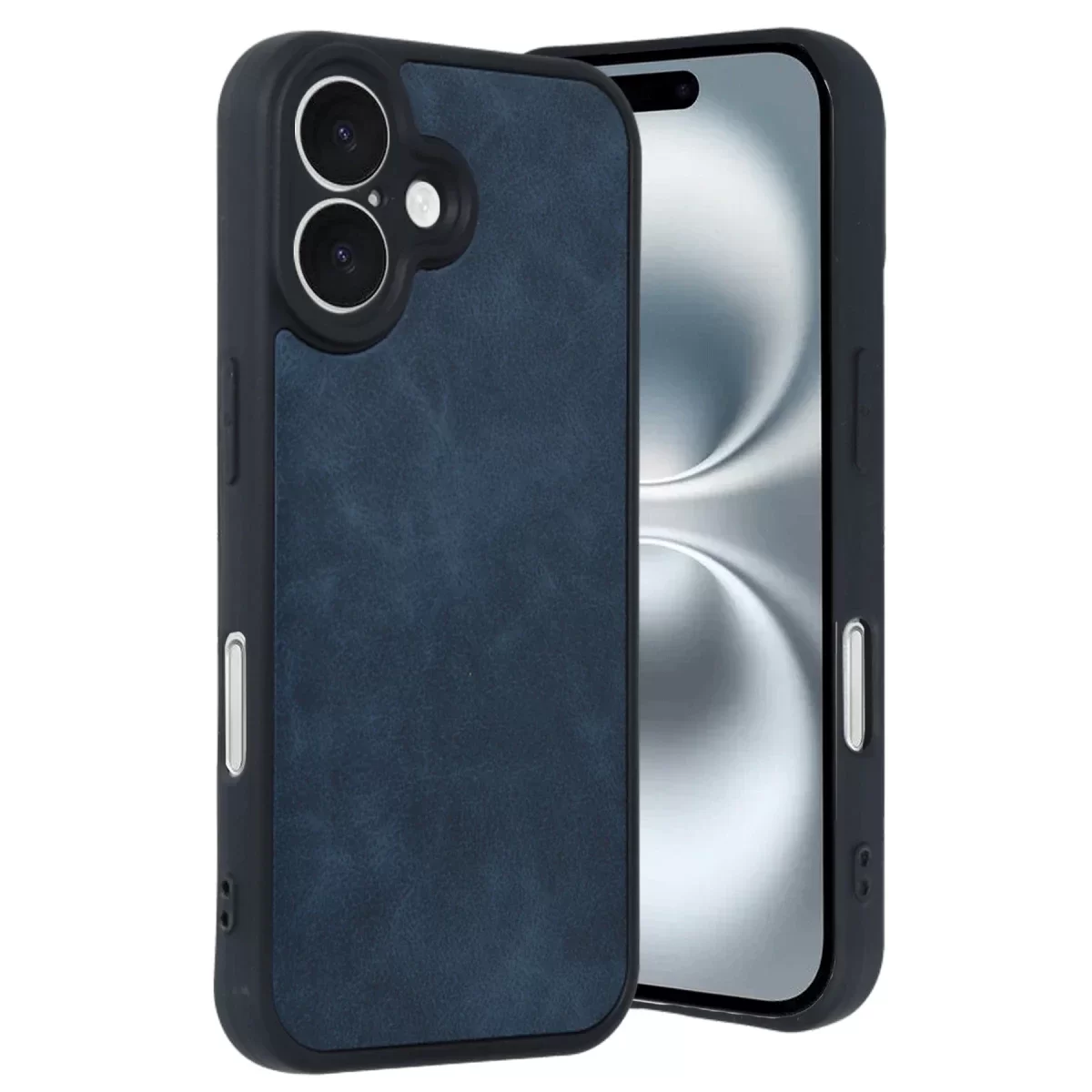 Newface Apple iPhone 16 Kılıf Aras Deri Kapak - Lacivert