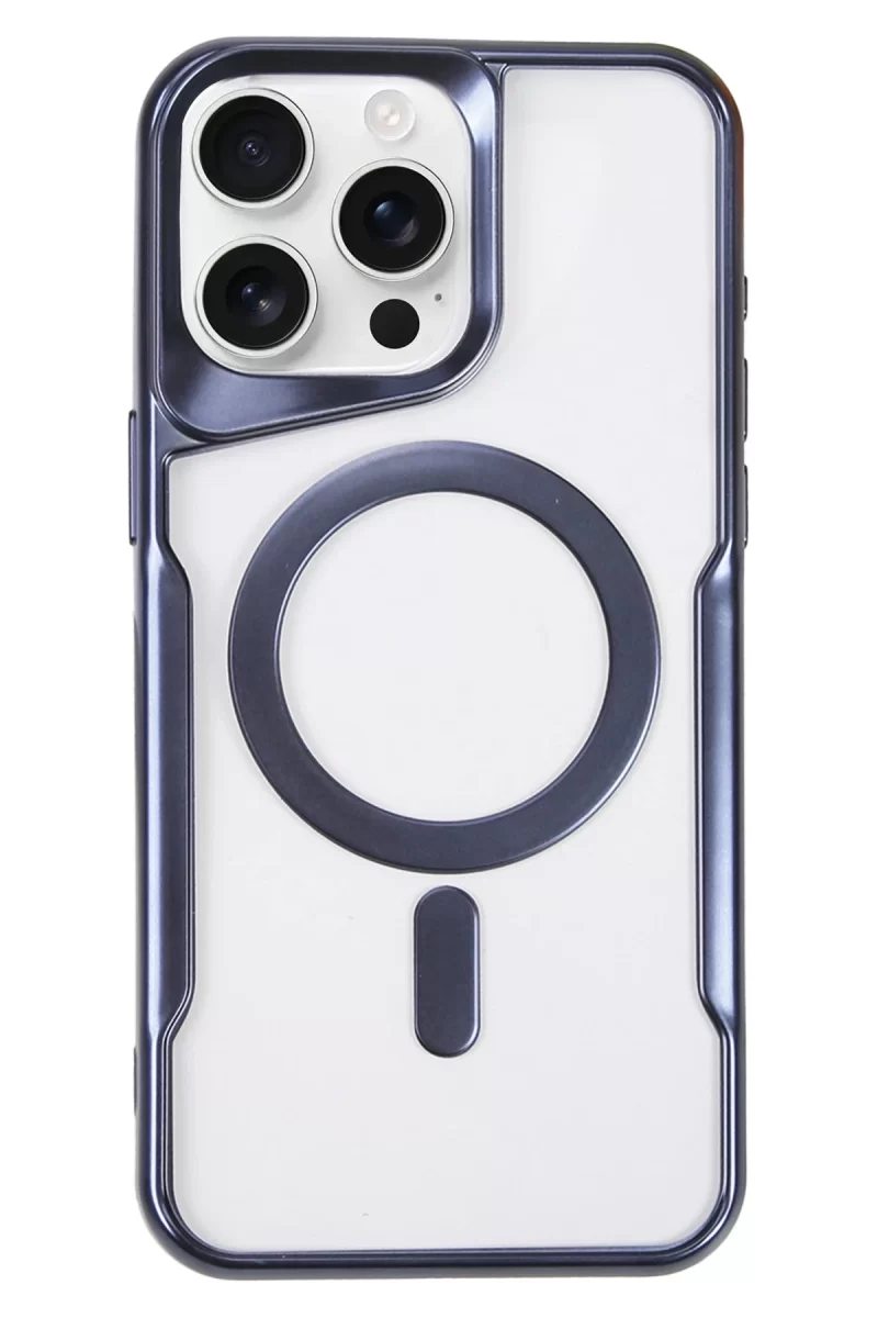 Newface Apple iPhone 16 Pro Kılıf Boyi Magsafe Silikon Kapak - Lacivert