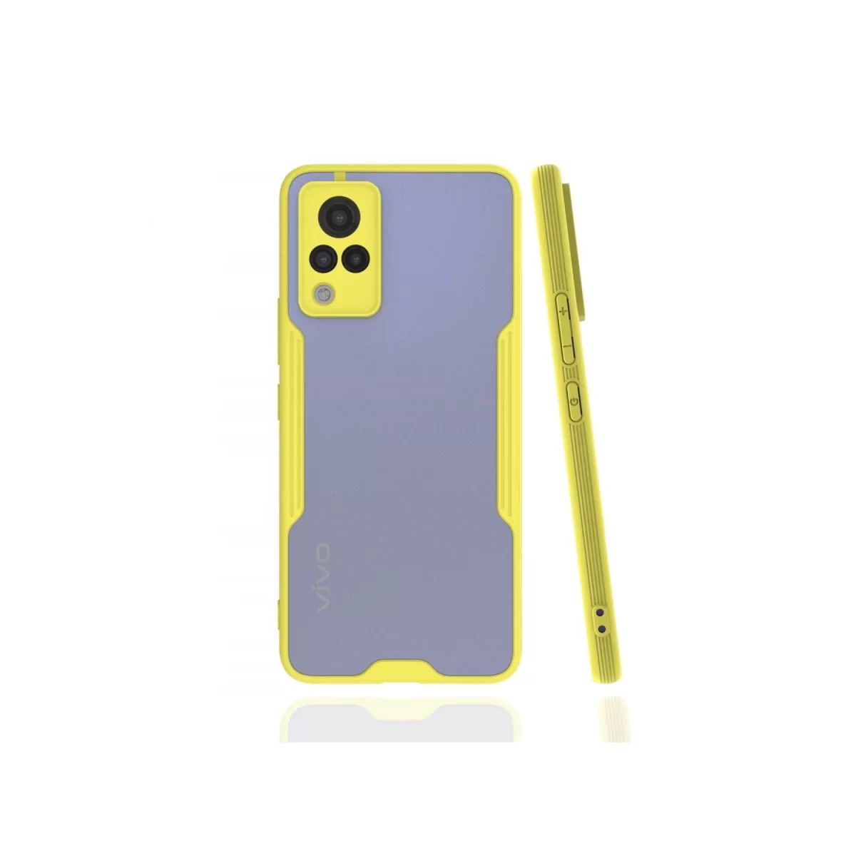 Newface Vivo V21 Kılıf Platin Silikon - Sarı