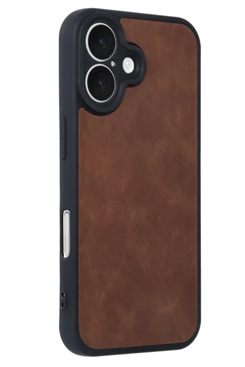 Newface Apple iPhone 16 Kılıf Aras Deri Kapak - Taba