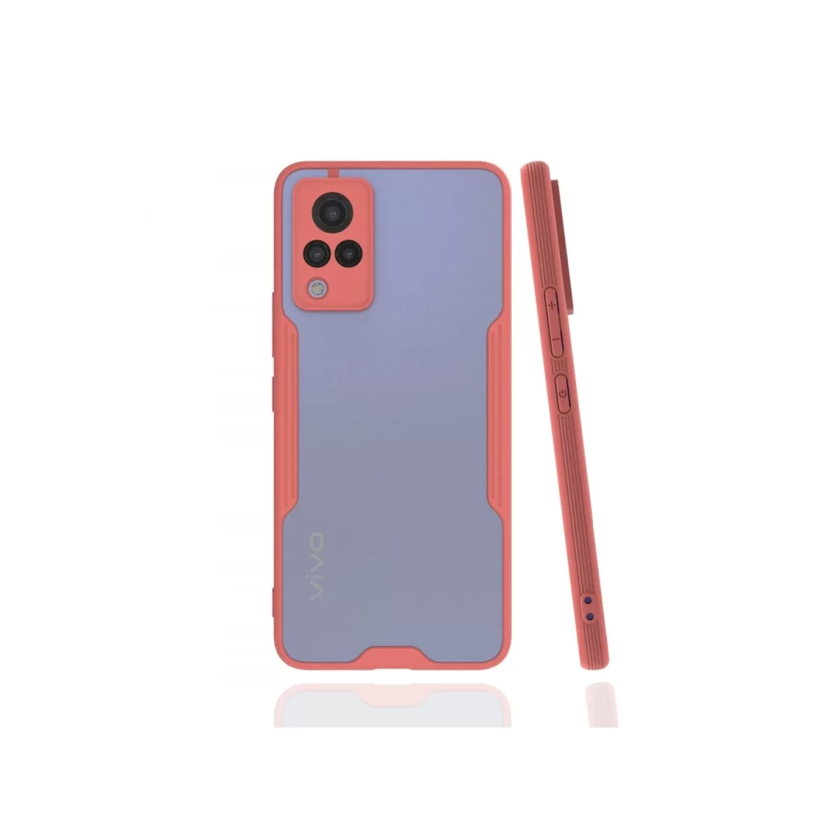 Newface Vivo V21 Kılıf Platin Silikon - Pembe