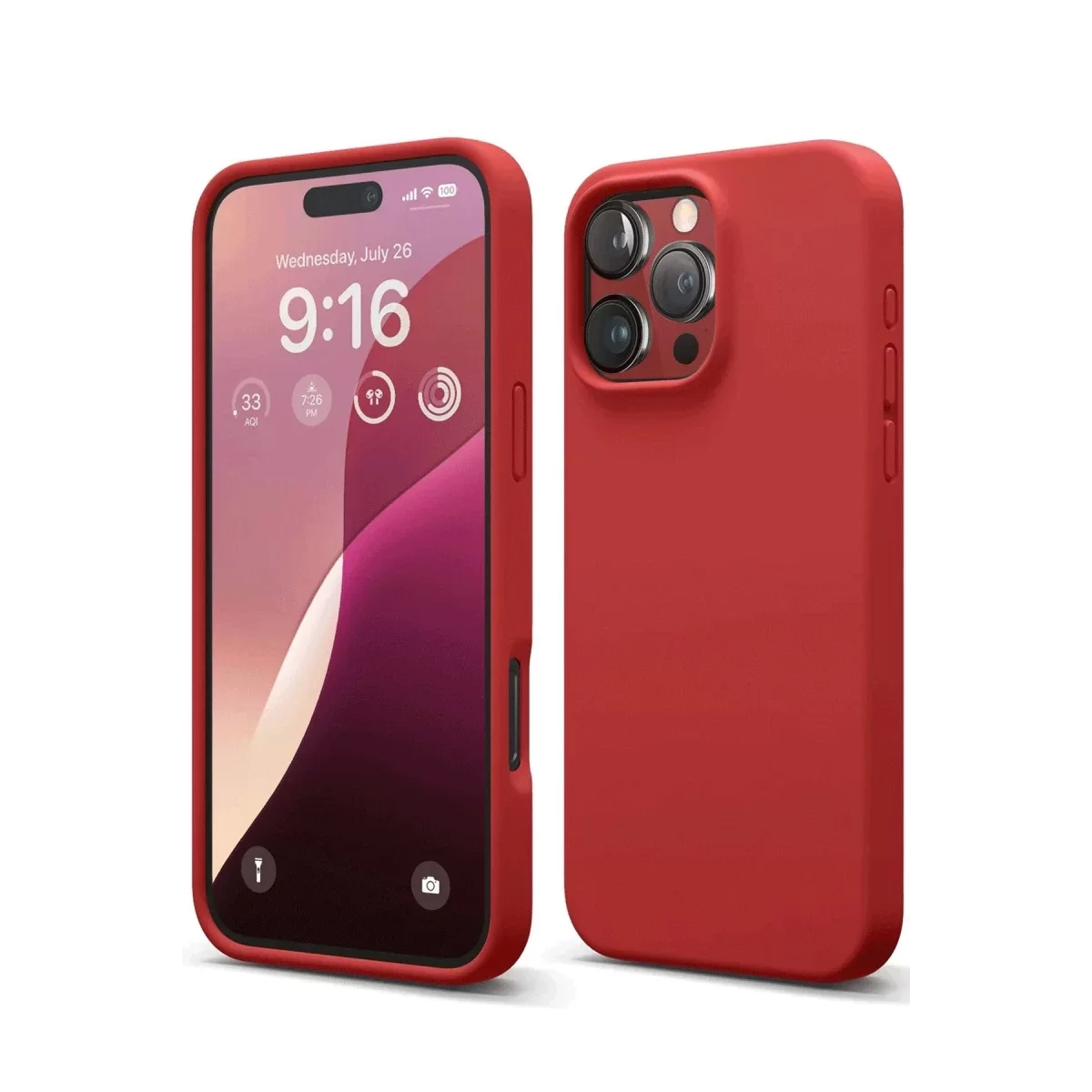 Newface Apple iPhone 16 Pro Kılıf First Silikon - Kırmızı