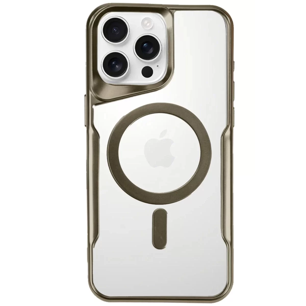 Newface Apple iPhone 16 Pro Kılıf Boyi Magsafe Silikon Kapak - Desert