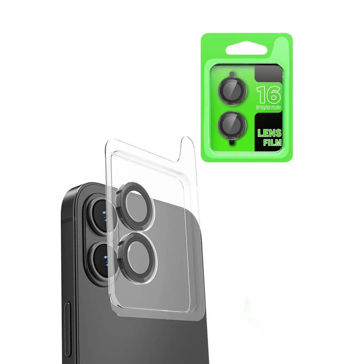 Newface Apple iPhone 16 Plus Raze Metal Kamera Lens - Siyah