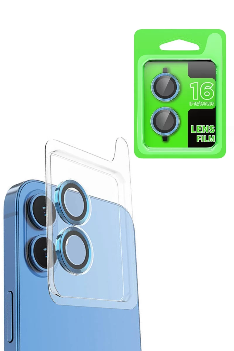 Newface Apple iPhone 16 Plus Raze Metal Kamera Lens - Lacivert